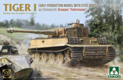 TAKOM TIGER I Sd. Kfz. 181 Pz. Kpfw. VI Ausf. E EARLY-PRODUCTION MODEL WITH STEEL WHEELS w/Zimmerit Groppe Fehrmann 1: 35 (TAK2202)