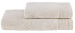 SOFT COTTON BAMBOO törölköző és fürdőlepedő ajándékszett, 2 db Vaj szín / Ecru
