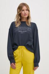 Pepe Jeans pamut melegítőfelső FIORELINA sötétkék, női, nyomott mintás, PL581464 - sötétkék S