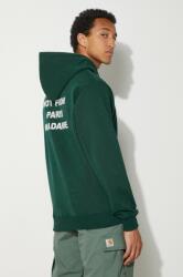 Drôle de Monsieur pamut melegítőfelső Le Hoodie Slogan zöld, férfi, nyomott mintás, kapucnis, PERM-HO162-CO127-DGN - zöld XXL