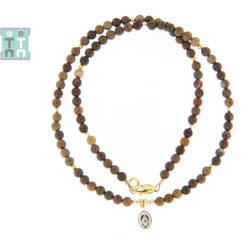  Colier Jasp Natural Rotund 4x4 mm - Accesorii de Argint 925 - Gold Filled
