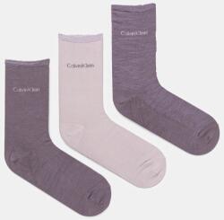 Calvin Klein zokni 3 pár lila, női, 701229443 - lila Univerzális méret