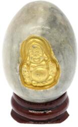 Piatra Naturala Onix Alb Ou cu Buddha Sculptat 48x35 mm - Unicat