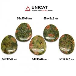  Pandantiv Unakit in Forma de Picatura - 50-55 x 41-45 x 7-8 mm - 1 Buc