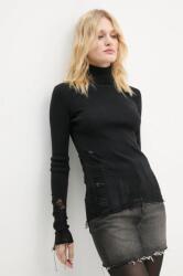 MM6 Maison Margiela gyapjú pulóver könnyű, női, fekete, garbónyakú, S62HA0087. M13070 - fekete L