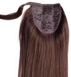 HairExtensionShop Lófarok Copf Emberi Póthaj Standard Sötétbarna Színben 50cm (Szín#4) (RP504)