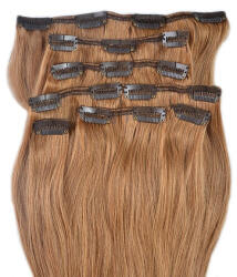 HairExtensionShop Csatos Emberi Póthaj Aranybarna Színben 40cm (Szín #10) (RC4010)
