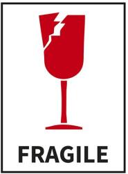  Áruvédelmi címke vinyl 76x100mm - Törékeny! - 9db