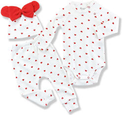 Mini Cayzen 3részes babaruha szett- Szivecske Méret: 80 (9-12hó)