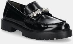 Tory Burch bőr mokaszin Classic Embellished Lug Loafer fekete, női, lapos talpú, 165828-006 - fekete Női 39