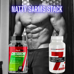Muscle Rage NATTY SARMS STACK - Izomépítést & Mentális Teljesítményt Fokozó Csomag - Cistanche + Ginseng Herbal Combo - 120 Kapszula