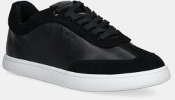 Calvin Klein bőr sportcipő CUPSOLE LACE UP - LTH SUE MIX fekete, HW0HW02435 - fekete Női 40