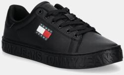 Tommy Hilfiger bőr sportcipő TJW LOGO SNEAKER ESS fekete, EN0EN02703 - fekete Női 36