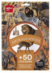 APLI Matrica, újra felhasználható, 50 db, APLI Kids "Stickers", szavanna állatai (LCA19427) - onlinepapirbolt