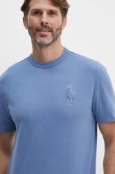 Ralph Lauren pamut póló férfi, sima - kék L - answear - 46 990 Ft