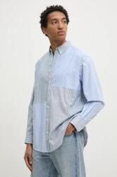 Desigual pamut ing ALVA férfi, legombolt galléros, relaxed, 24WMCW07 - kék S