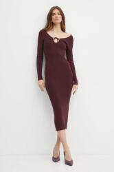 Bardot ruha VERONA bordó, maxi, testhezálló, 59529DB - burgundia S