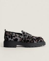 Hoff bőr mokaszin MOCASIN LEOPARD GRIS szürke, női, lapos talpú, 22428003 - szürke Női 36
