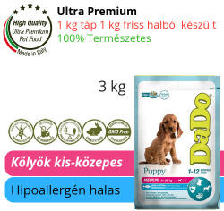 DaDo Puppy Medium Breed Fish & Rice 3kg halas közepestestű kölyökkutyatáp (8029504654030)