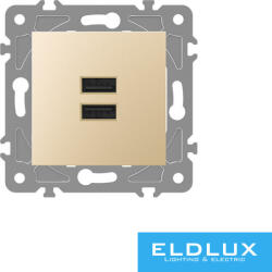 ELDLUX ELDGROUND 2×USB töltő ajzat type A 2.1A/2×1.05A arany (ELD304405)