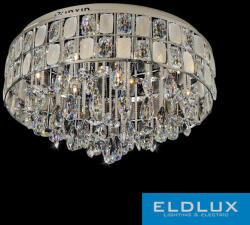 ELDLUX Kristály Üveg Mennyezeti Lámpa Króm LED 15×5W 4000k IP20 ∅650x390mm (C8865-15) - dreamlighting