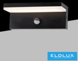 ELDLUX kürtéri fali lámpa mozgásérzékelővel 10w 1000lm 6500k IP54 fekete 210x90x82mm 3év (BS82-NF)
