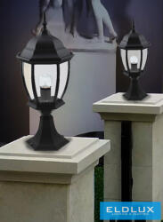 ELDLUX Kültéri kerti lámpa 1xE27 Max. 60W IP55 fekete D175x480mm (ES45-N) - dreamlighting