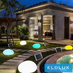ELDLUX Solar kerti lámpa 5w-6V 3.7V-2.6AH 146lm RGB+4000k IP65 fehér (ES31-RGB)