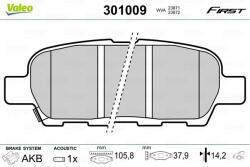 VALEO set placute frana, frana disc VALEO ESSENTIAL 301009 (301009)