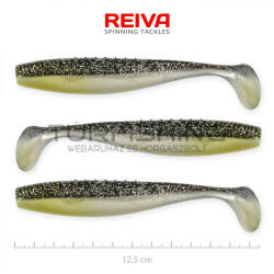 REIVA Flat Minnow shad 12, 5cm 3db/cs (Fekete-Ezüst Flitter) (9902-121)