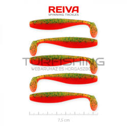 REIVA Flat Minnow shad 7, 5cm 5db/cs (Zöld-Narancs Flitter) (9902-802)