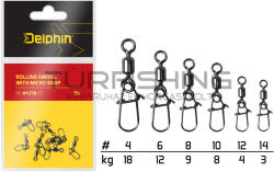 Delphin Rolling swivel with micro snap / 10db 12/4kg (969B05012)