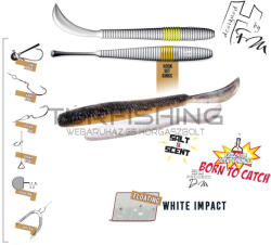Herakles LEFTAIL WORM 3.4" 8.6cm FLOATING White Impact (ARHKLWS33F)