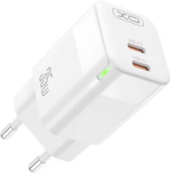 Hálózati töltőfej, adapter, 2x USB-C (Type-C) port , fehér,