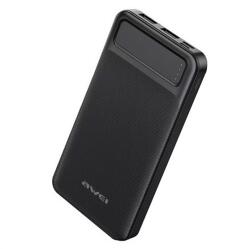 Awei p5k vésztöltő 2 usb+2 type-c aljzat (10000mah, 22.5w, pd gyorstöltő) fekete (P5K) - rufusz
