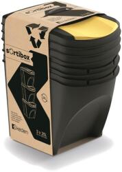 Prosperplast IKWB25S3 3 darabos szemeteskészlet, 3 × 25 l, 293 × 456 × 392 mm, fekete (IKWB25S3-S411)