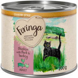 Feringa 6x200g Feringa Country Style Menü Csirke, pulyka, sertés nedves macskatáp