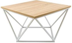 HowHomely Kávésasztal CURVED 60x60 cm fehér/bézs 10-1568-60-WBO-MDF (DD0516)