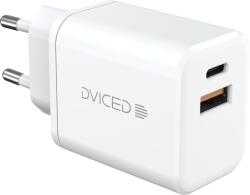 DVICED Fali töltő 35W GaN 1 USB-A, 1 USB-C EU kábellel - Fehér