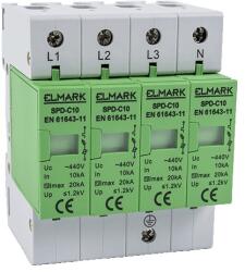 Elmark Túlfeszültség levezető SPD-C10/3pN In 10kA Elmark (ELM 64402)
