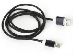 Platinet Platinet PUCMPM1 USB Apa - mágneses MicroUSB Csatlakozóval Adat- és Töltőkábel 1.2m - Fekete (PUCMPM1)