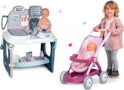 Smoby Set stand medical pentru micuții medici Baby Care Center Smoby cu cărucior sportiv (SM240300-7)