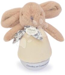 Doudou Iepuraș de pluș Musical Night Light Sand Beige Doudou et Compagnie cu sunete și lumini sunete albe bej 16 cm de la 0 luni (DC4198)