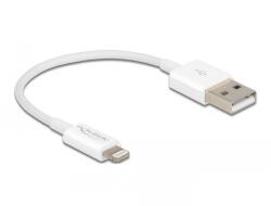 Delock USB 2.0 - Apple Lightning iPhone Töltőkábel 0.15m - Fehér (83001)