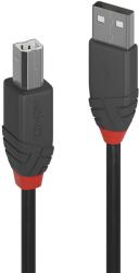 Lindy Anthra Line USB-A Apa - USB-B Apa 2.0 Nyomtató Kábel - Fekete 10m (36677)