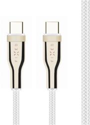 FIXED USB-C / USB-C Fonott Kábel - 2m Fehér (FIXDB-CC2-WH)