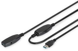 ASSMANN Active DA-73106 USB-A Apa - USB-A Anya Hosszabbító Kábel - Fekete 15m (DA-73106)