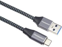 PremiumCord KU31CS3 USB-C Apa - USB-A Apa Adat és Töltő Kábel - Szürke 3m