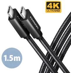 AXAGON BUCM32 USB-C Apa - USB-C Apa 3.2 Adat és Töltő Kábel - Fekete 1, 5m