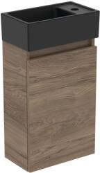 Ideal Standard Eurovit+ 35 cm fali szekrény jobbos mosdóval, matt fekete/Flint Hickory R0578Y9 (R0578Y9)